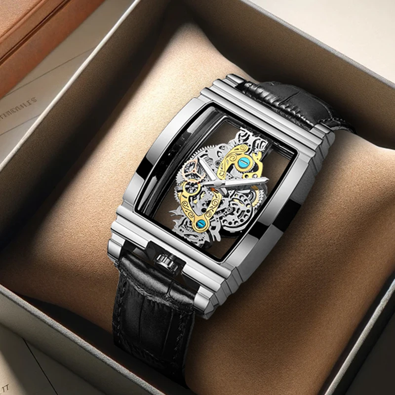 

Мужские классические и стильные повседневные модные черные кварцевые часы из искусственной кожи с уникальным полым дизайном.