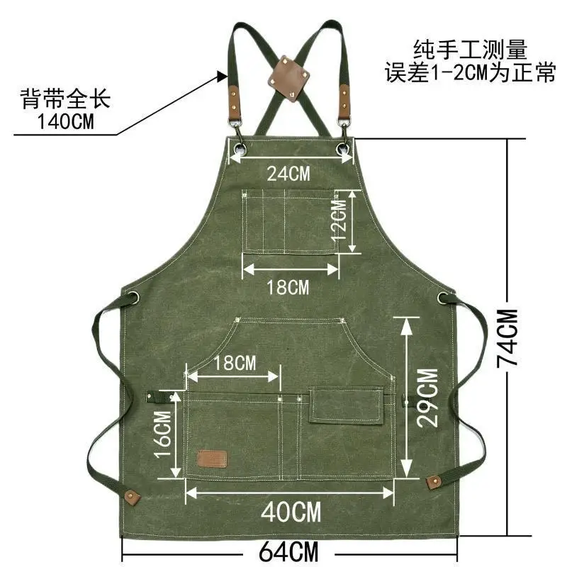 Canvas Apron With Multiple Pockets Craftsman Gardening Workwear Gardener Mechanic Tool Apron Personalized Customization Logo
