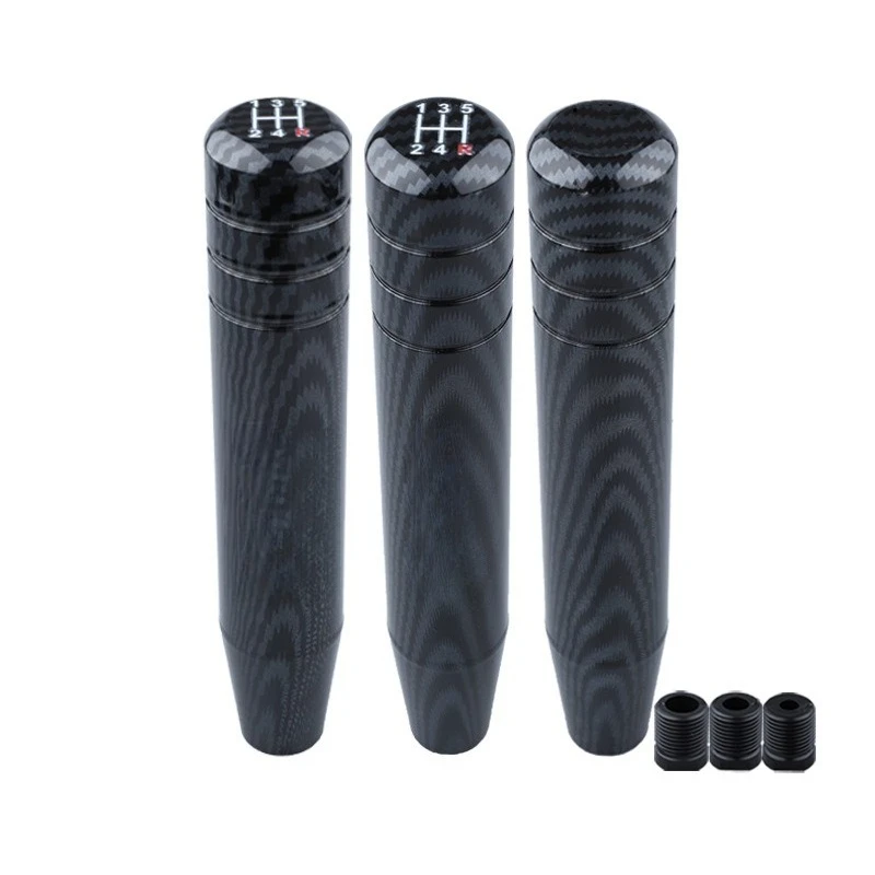 Aluminum Gear Shift Knob with Carbon Texture Surface, Manual Transmission Replacement Shift Handle, 1pc