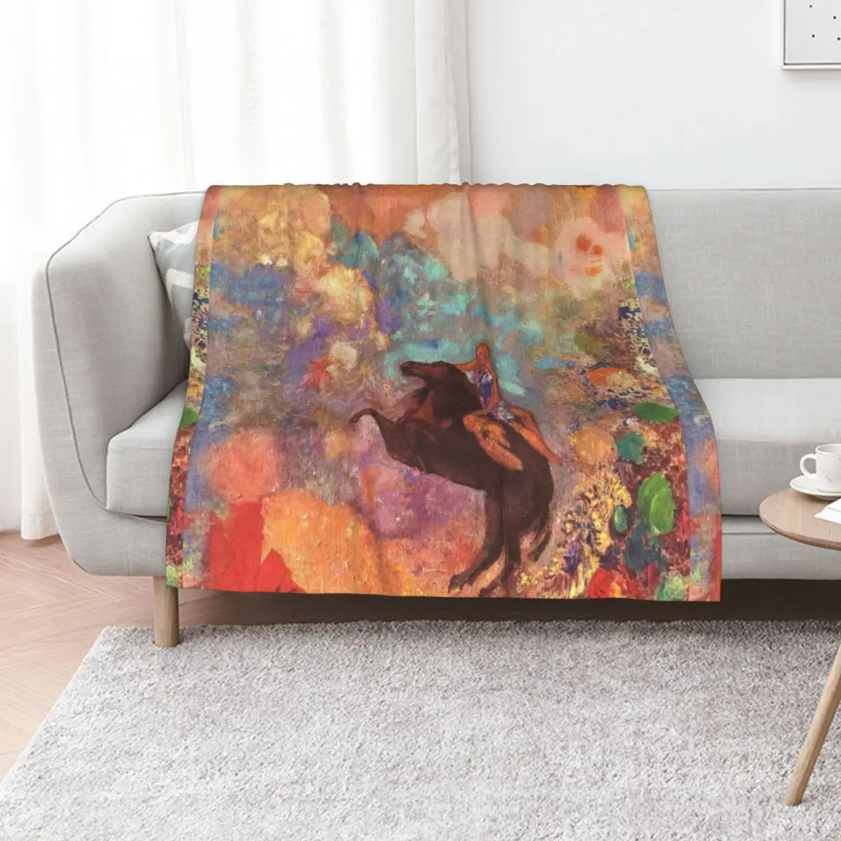 HD The Muse on Pegasus, by Odilon Redon The Muse on Pegasus (1900) High Definition Throw Blanket Designers Plaid Polar Blankets
