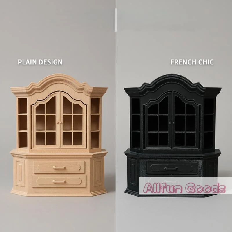 [TG835]1Pcs DIY Craft Project Tiny House Furniture Bookcase Miniature Plastic Cabinet For Dollhouses Bedroom Living Room Decor