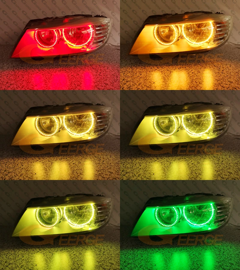 Geerge For BMW 3 Series E90 E91 LCI 2009 2010 2011 2012 RF Remote Bluetooth APP Multi Color RGB Led Angel Eyes Kit Halo Rings