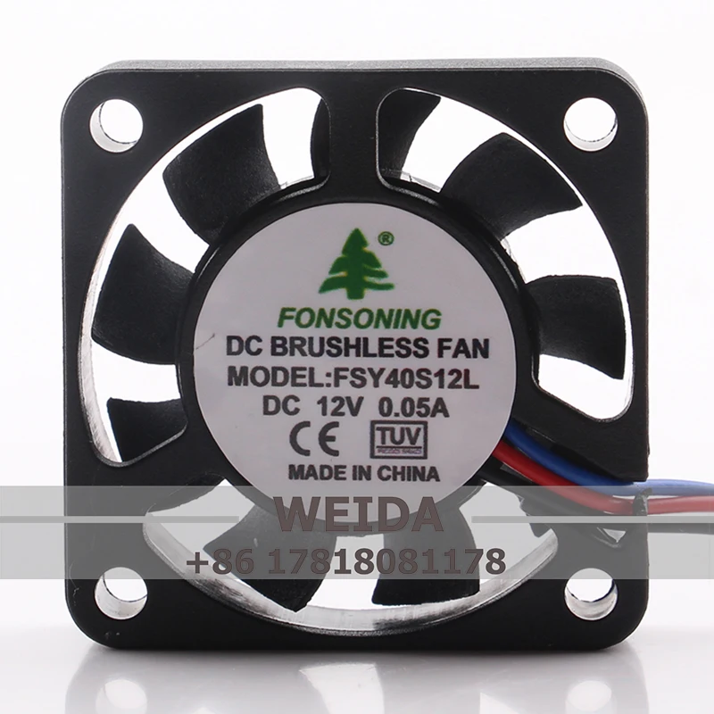 New Original FONSONING FSY40S12L DC12V 0.05A 40x40x10MM 4CM for DVR Mute cooling fan