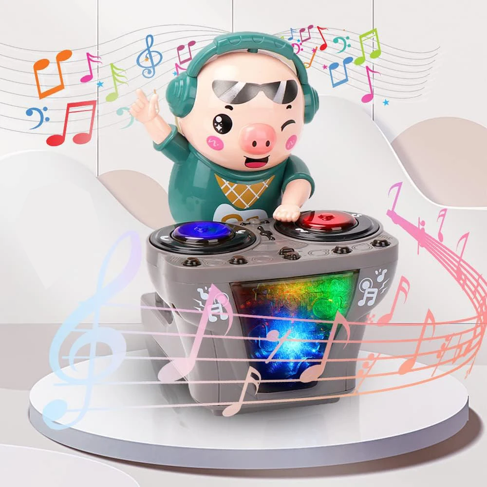 Eletrônico dj luz música dança porco brinquedo brinquedos musicais bonito balanço dança piggy brinquedo com música luzes led brinquedo musical para crianças