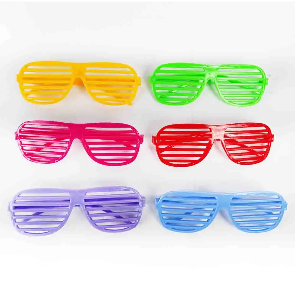 1pcs/6pc Shutter Glasses 80s 90s Retro Theme Birthday Decorations Shades Sunglasses Rapper Hip Hop Rock and Roll Party Supplies