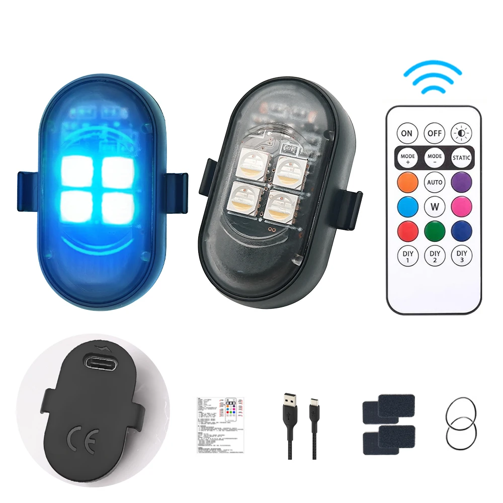 AliExpress NONE LED footwell lights RGB remote control flash underglow car mods motorcycle bike suv lamp strobe accent interior accessories