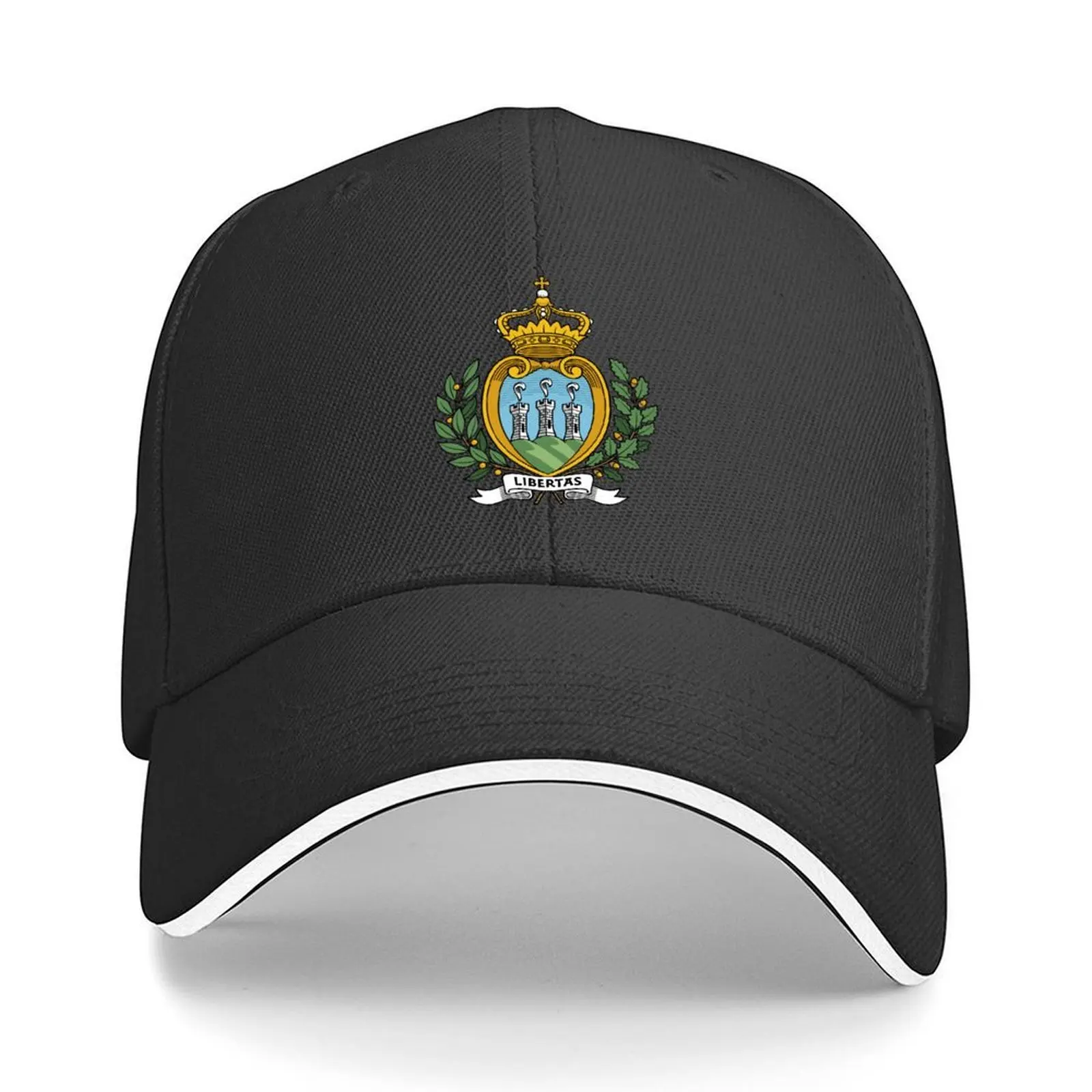 

Coat of arms of San Marino Baseball Cap Sunhat Hood Sun Cap Golf Wear Woman Hats Men's