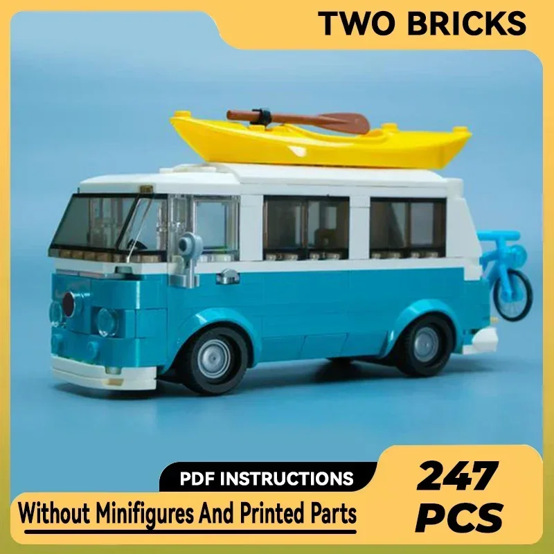 Classic City Car Model Moc Building Bricks Field T2 Camper Van Technology Modular Blocks Gifts Christmas Toys DIY Sets Assembly