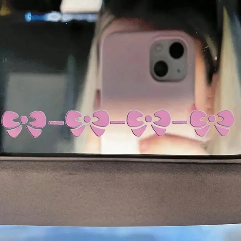 2pcs Of Cute Bow Waterproof Car Stickers - Perfect For Car Windows And Laptops, Girl Accessories, Car Stickers, Cute