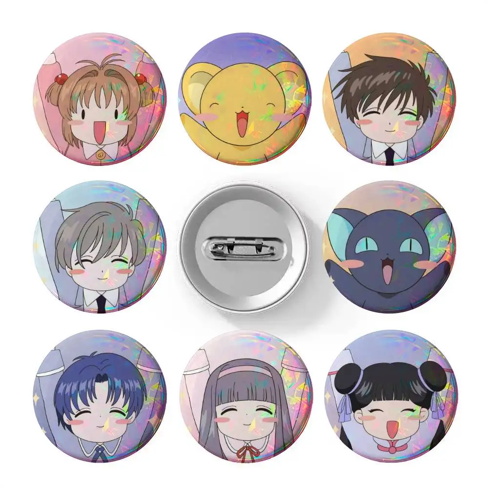 Anime Cardcaptor Sakura  Badges 25 32 44 58 75 mm Round Cosplay Pin Bag Decor Fans Collect Friends Gifts Brooch Souvenir