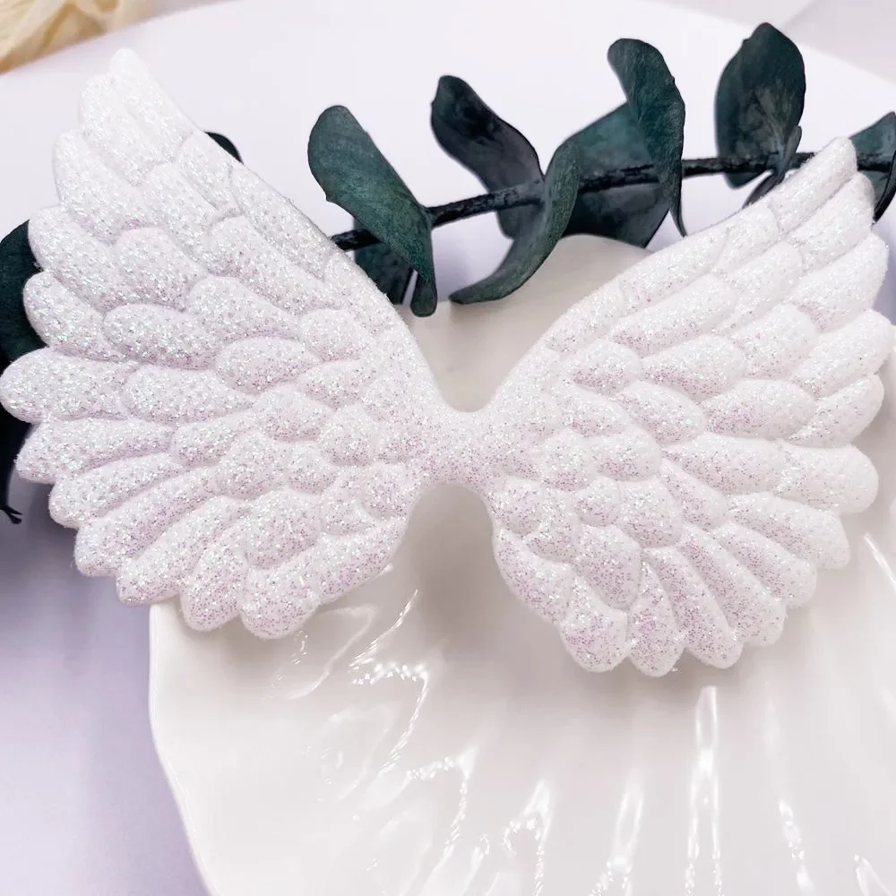 Glitter Bepowder Cloth Padded 10CM AB Pretty Angel Big Wings patch DIY Wedding Appliques Decoration Craft XE359