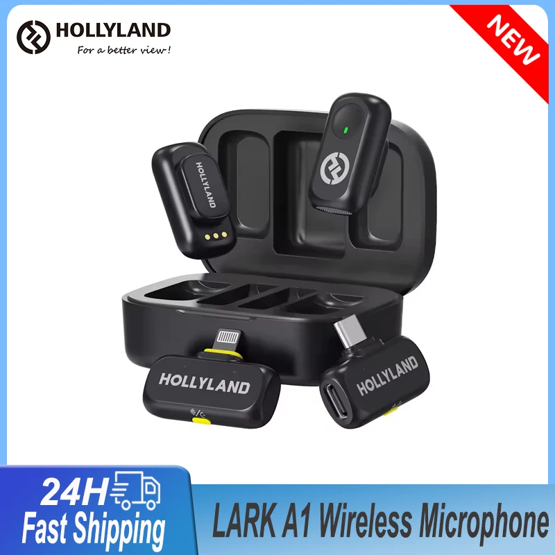 

Hollyland LARK A1 Wireless Microphone Noise Cancellation Type-C for iPhone Android Youtube Tiktok Vlogging Audio Video Recording