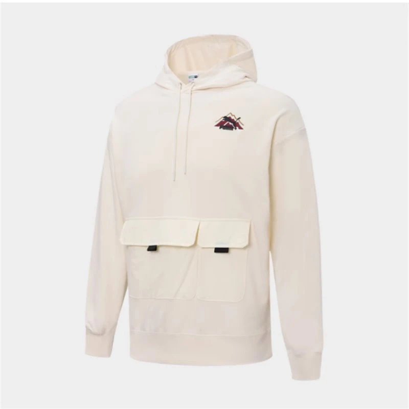 

Puma, подлинная новинка 2024, мужская свободная теплая толстовка с длинными рукавами и простой карманной толстовкой 537392-65