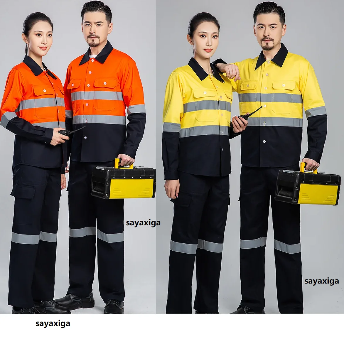 Cotton Hi vis safety protection Work clothing Coal Miner Underground Labor Work Clothes Set Reflective Strip mechanic Uniform5xl