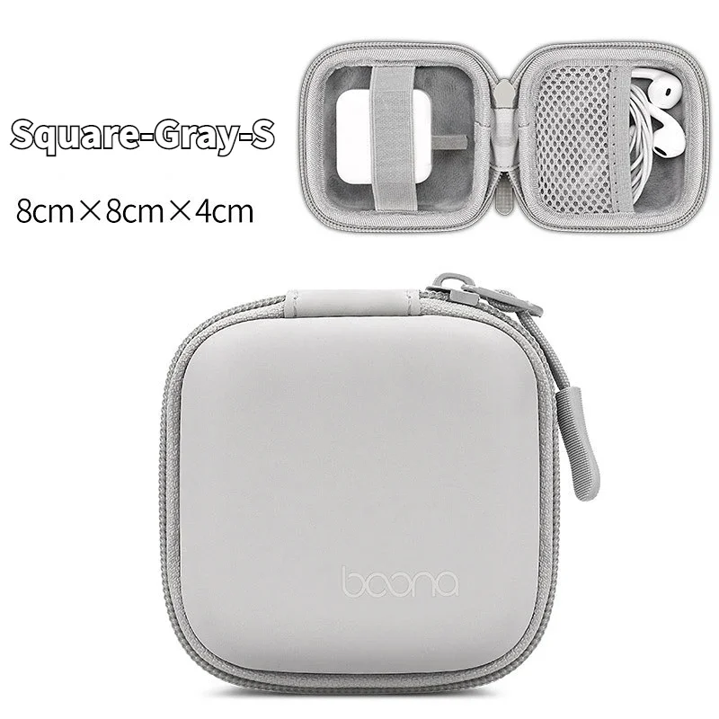 NONE Tragbare Mini Hard Shell Digital Gadgets Lagerung Tasche Künstliche Leder Kopfhörer Ladegerät Fall Datenkabel U Disk Organizer 9