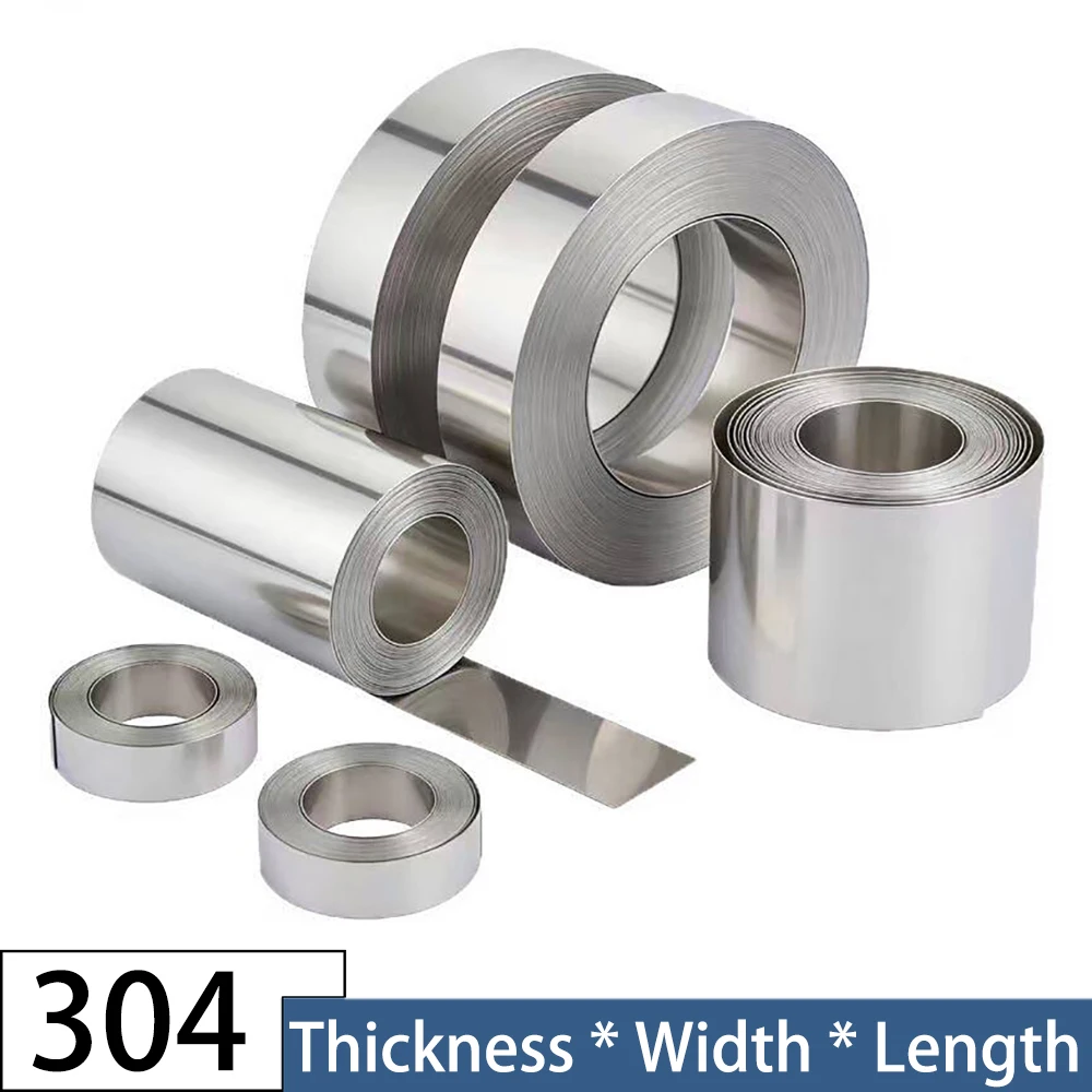 

304 Stainless Steel Strip Coil Roll 0.1mm to 1mm Thickness Precision Metal Strip for DIY Craft Welding Industry