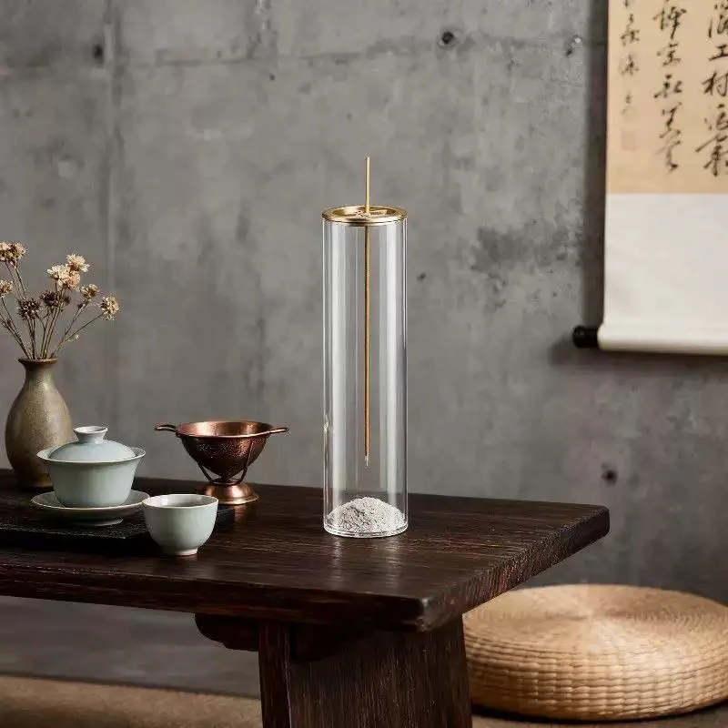 Modern Glass Incense Burner Anti-Ash Flying Incense Holder with Removable Glass Ash Catcher for Home Decor Yoga Meditation