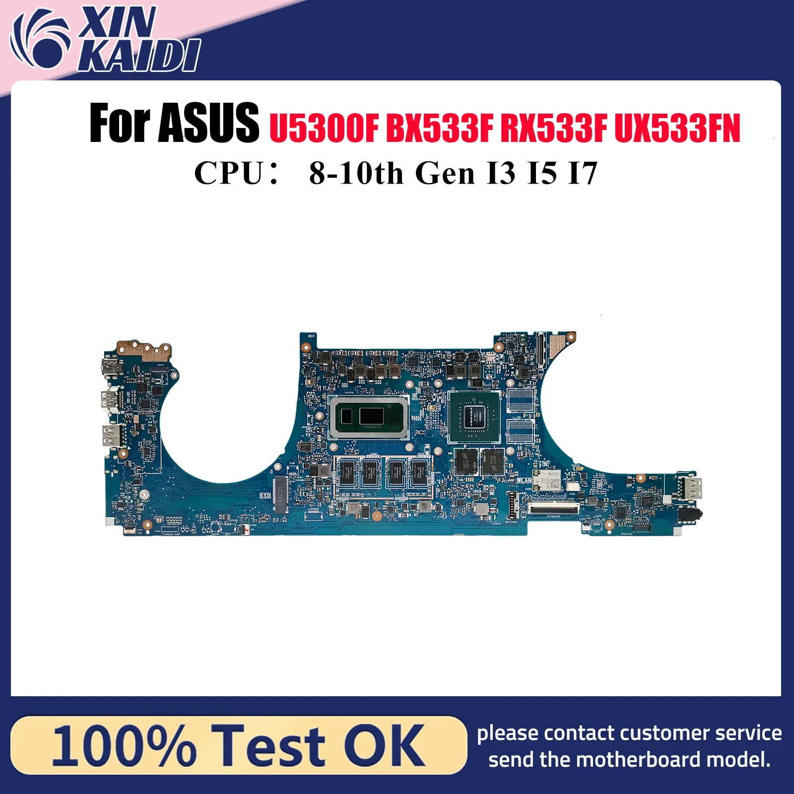 

UX533FN Материнская плата для ноутбука ASUS ZenBook UX533FD BX533F UX533FN RX533F UX533F U5300F Материнская плата для ноутбука с процессором I3 I5 I7 stk