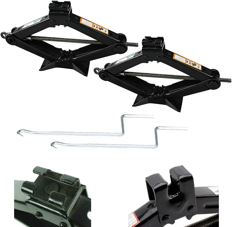 

Scissor Screw Jack Lift for Car Van Vehicles 2 Ton 4.2-15 Inch Portable with Handle for Spare Tire Changing Remove(2 Pack)