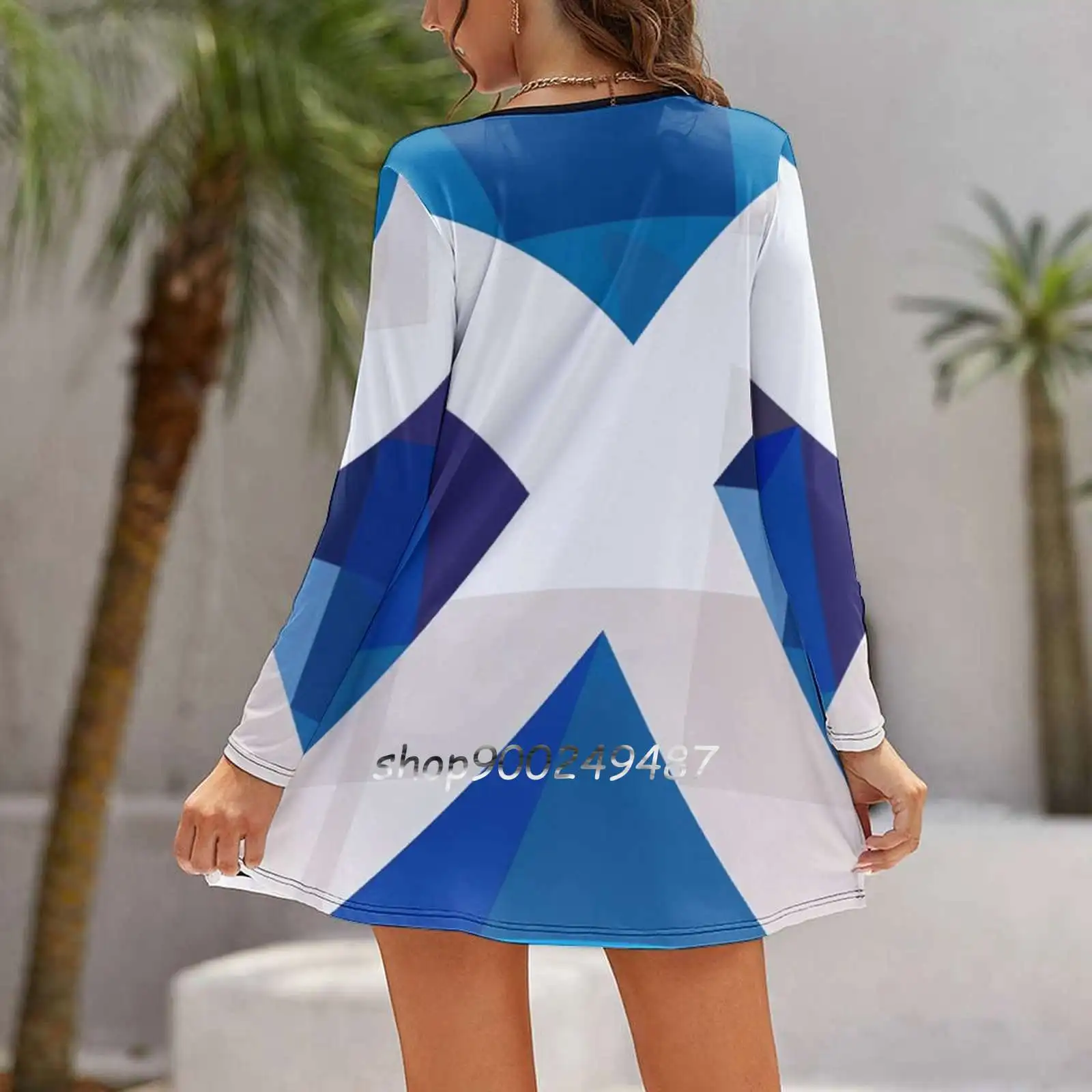 Scotland Women Spring Autumn Long Sleeve Dress Female Casual Dress Scotland Scottish Flag St Andrews Cross The Saltire Bratach