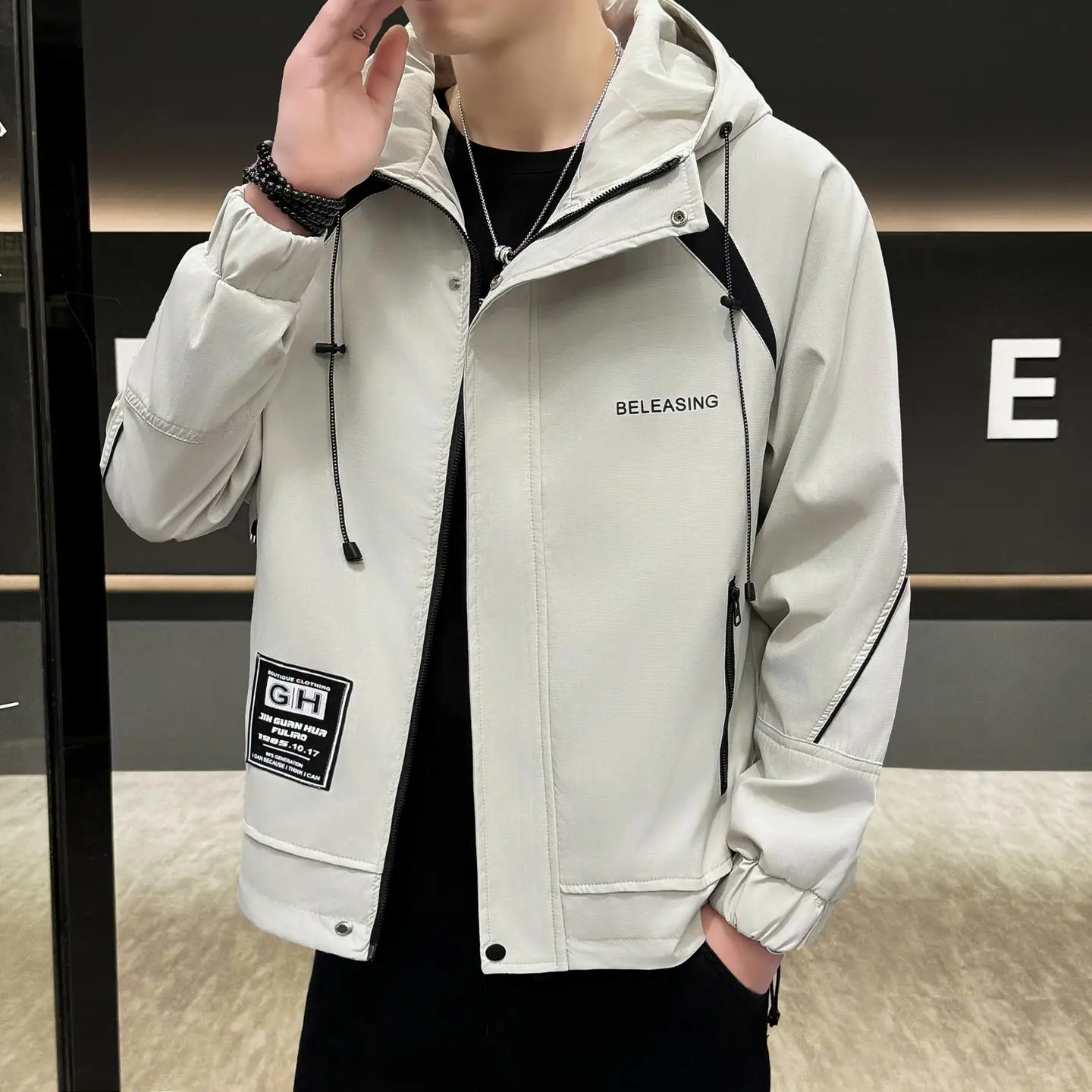 

Casual Men's Hoodie Jaet Sli Korean Version Versatile Haome Spring Autumn Men's Clothing Faionable Urban Sle Pol...