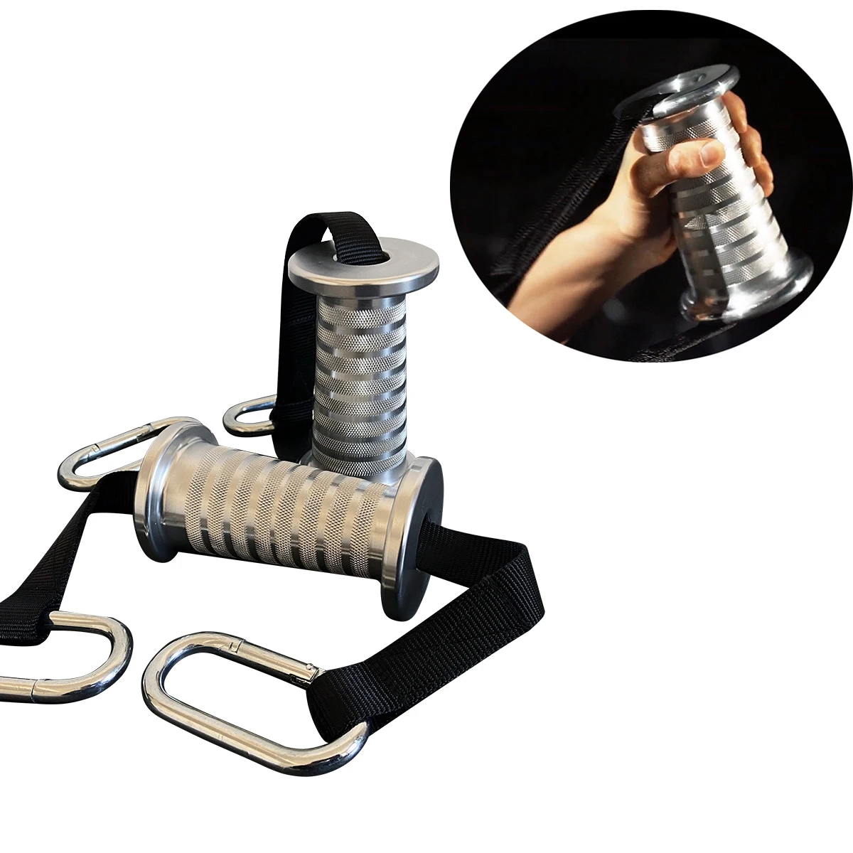 1 paio cono antiscivolo in alluminio maniglie in metallo bicipiti Flexion e tricipiti pressione verso il basso maniglia Fitness D-Hand Grip Equipment