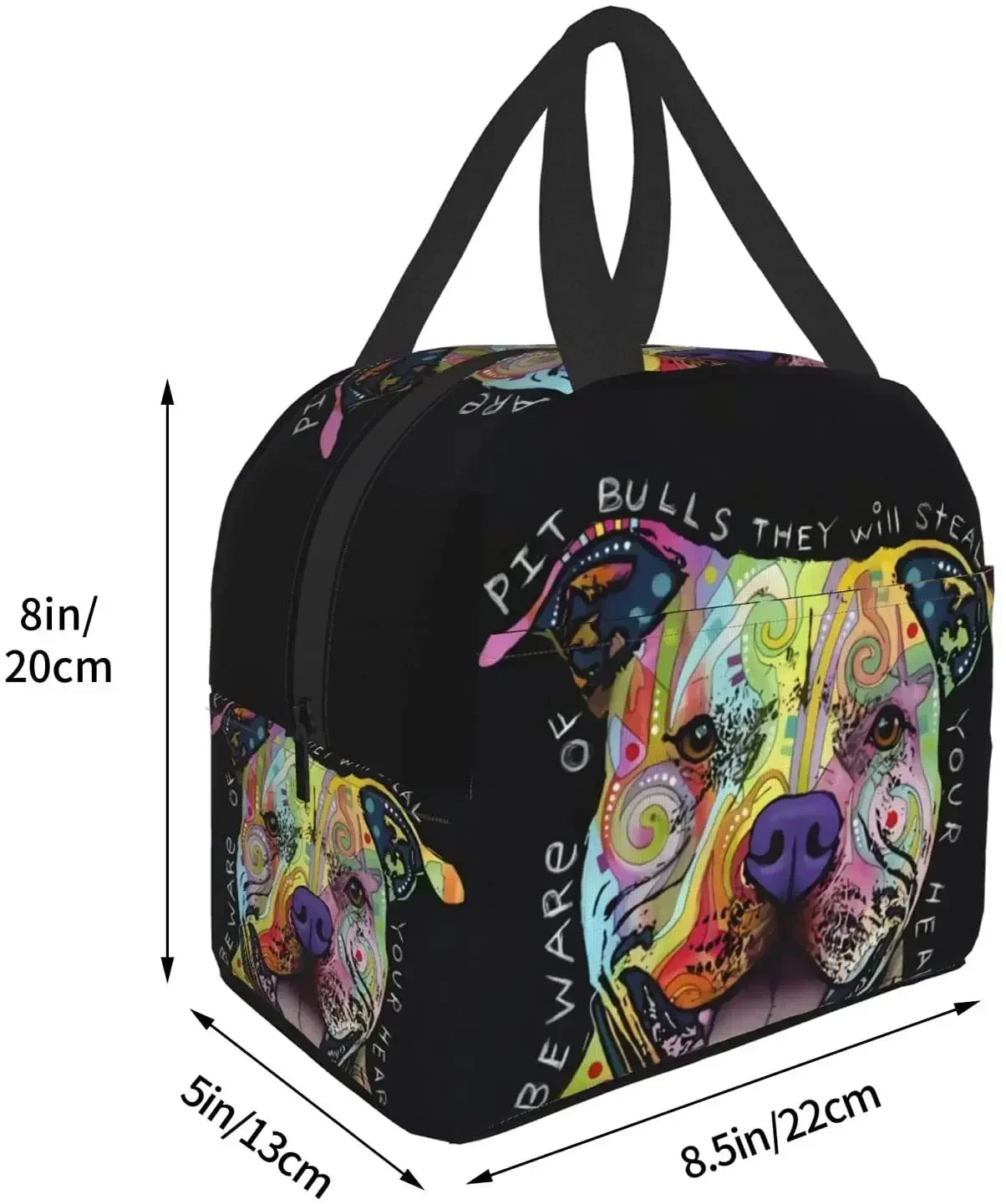 New Pit Bulls Reusable Insulated Lunch Bag Cooler Tote Box Container for Woman Office Work School Picnic Beach Workout Travel