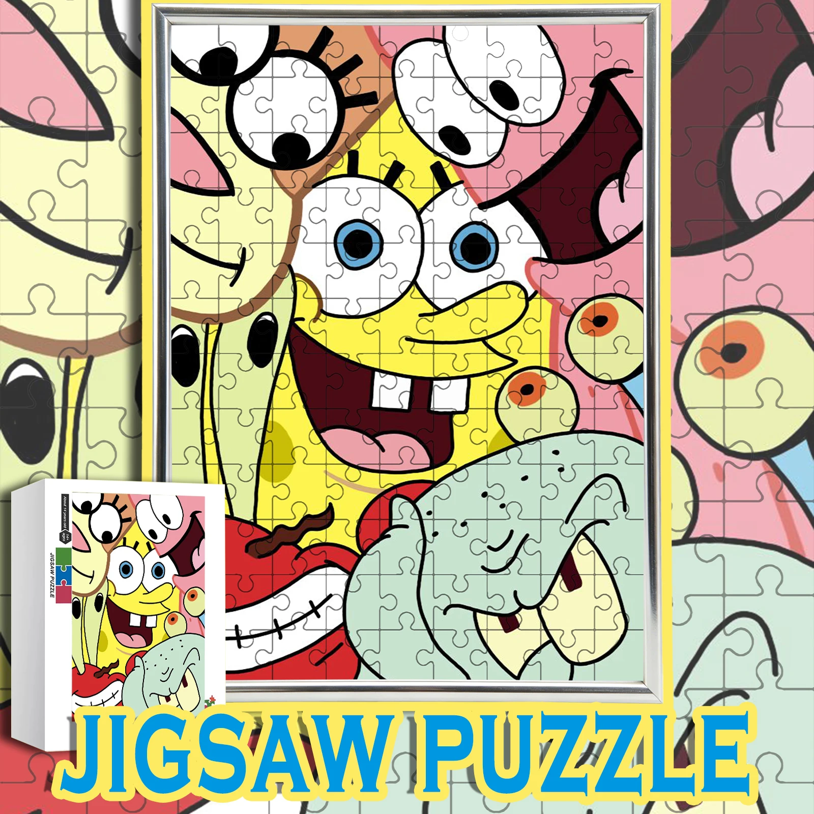 

SpongeBob SquarePants theme Puzzle Jigsaw 108/200/300/500/1000Pcs Exquisite gift with colorful box, friend's party,birthday gift