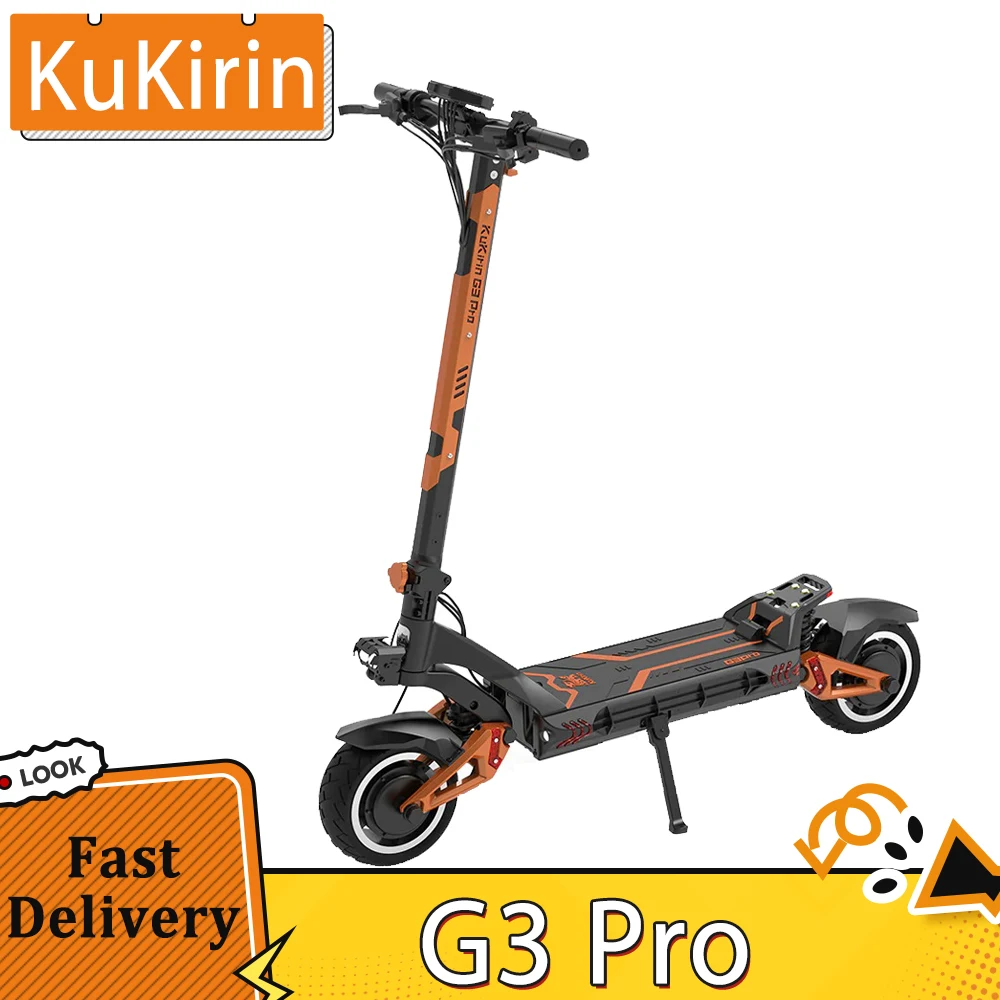 KuKirin G3 Pro Off-Road Electric Scooter 10 Inch Tires with 1200W*2 Motors, 52V 23.2Ah Removable Battery, 80KM Top Range, 65Km/h