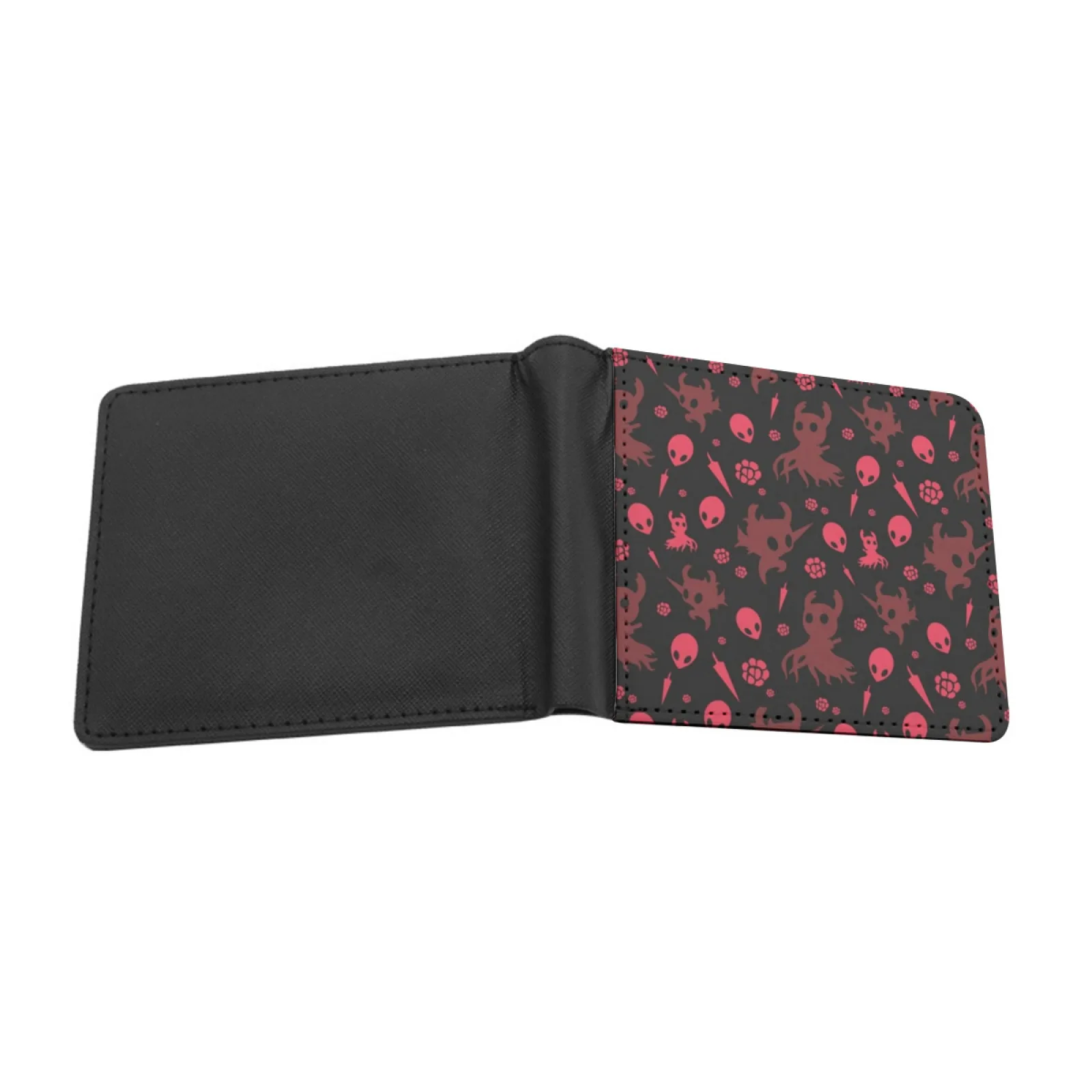 Grimm Hollow Knight Pattern Men's Wallet Pu Leather Wallet Multifunction Credit Card Purse Hollow Knight Hollow Knight Pattern