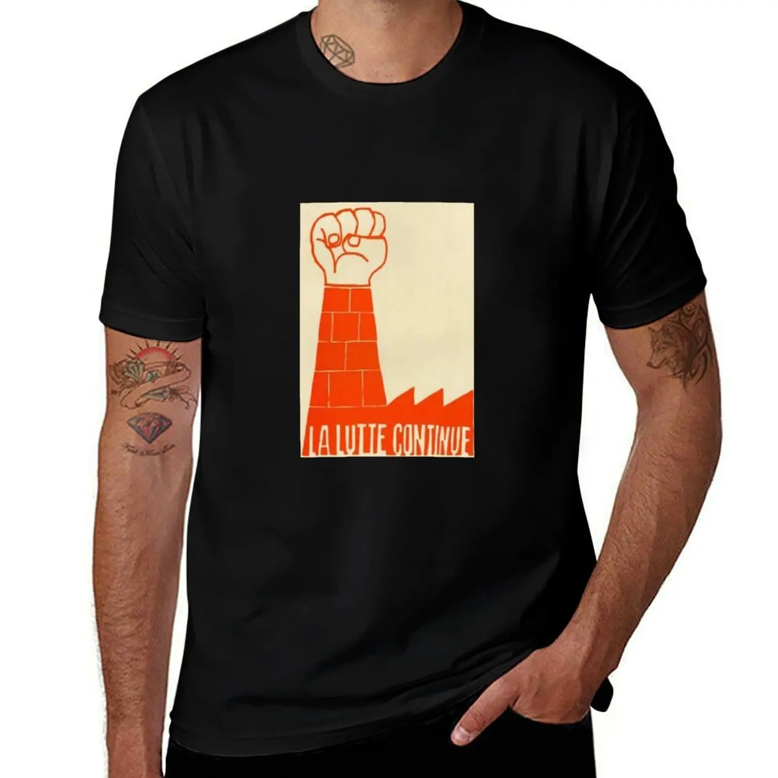 La Lutte Continue Paris May '68 Poster T-Shirt t shirt for man T-Shirt