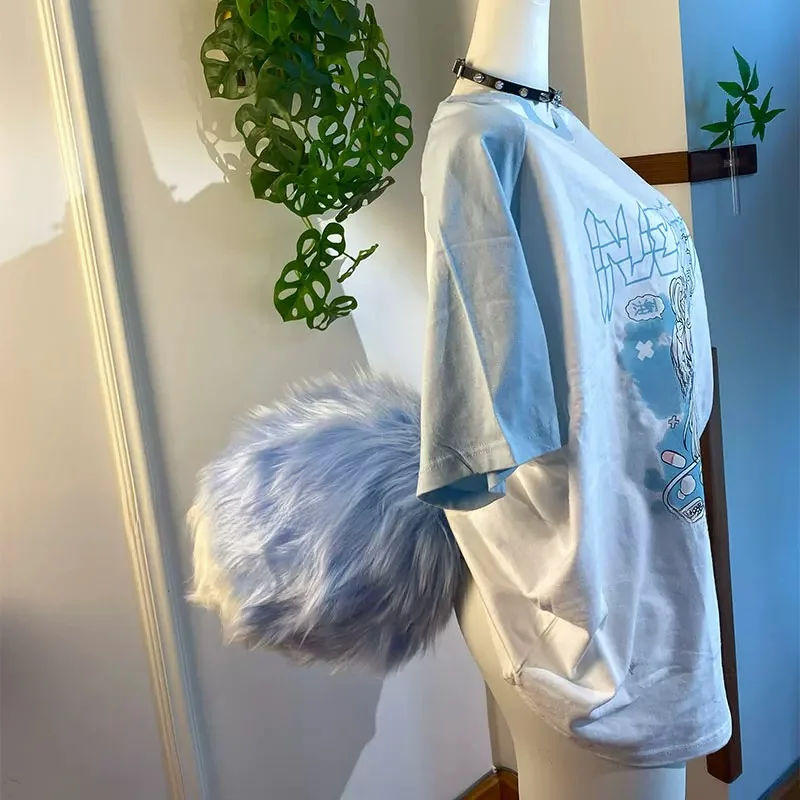 Multi Colored Rabbit Tail Role-playing Props Are Customized Role-playing Accessories Cute Animal Costumes Waist Tied Tail Props
