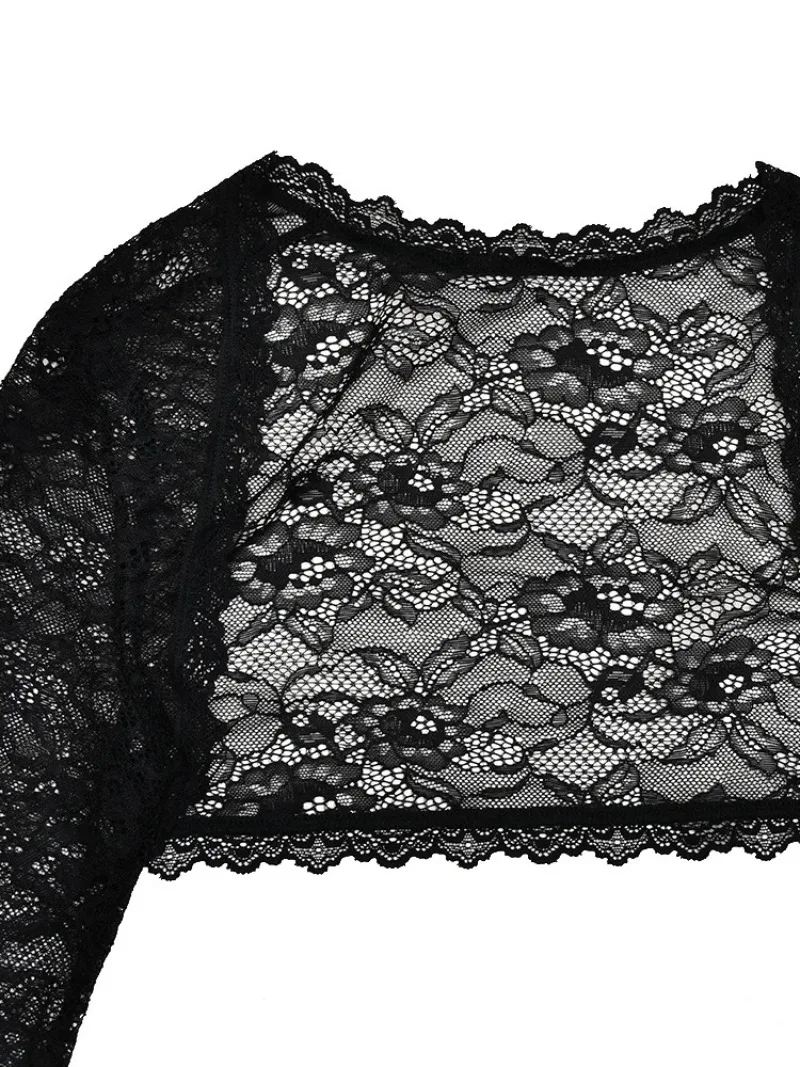 FDYOUI 2025 Autumn Winter Long Sleeve Shawl Formal Occasion Gown Women Strapless Backless Bodycon Lace Wedding Evening LongDress