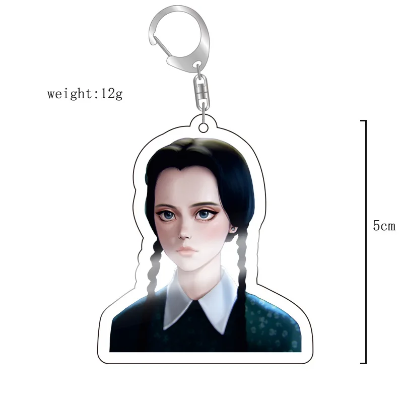 New Anime The Addams Family Anime Keychain Accessories Keychains Holder Car Key Chain Key Ring Phone Bag Hanging Gifts