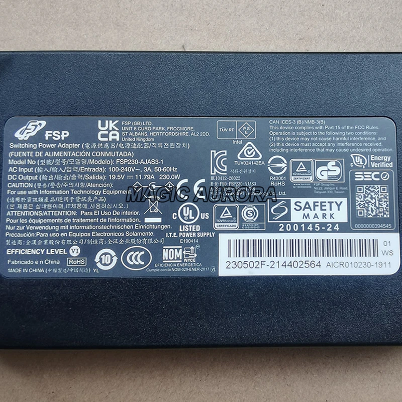 Imagem -02 - Original Fsp Sp230-ajas31 Laptop Carregador 19.5v 11.79a 230w Adaptador de Alimentação de Comutação para Md62388 Lapkc71e Nuc X15 Gm71dp Laptop