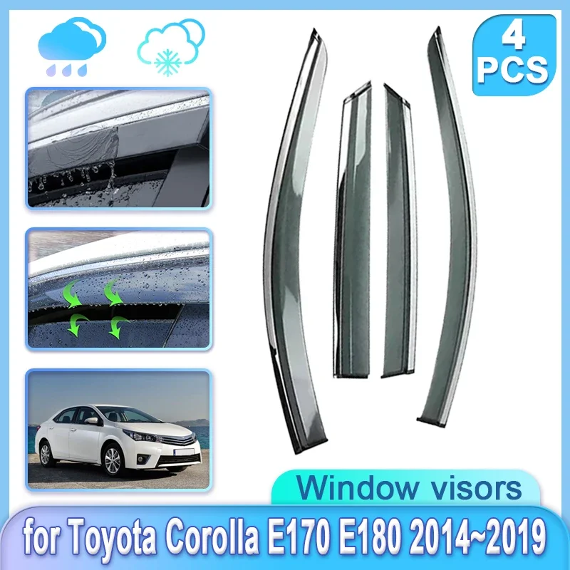 

Car Window Door Visor For Toyota Corolla E170 E180 2014~2019 2018 2017 2016 Moulding Trim Guard Shades Door Visor Accessories