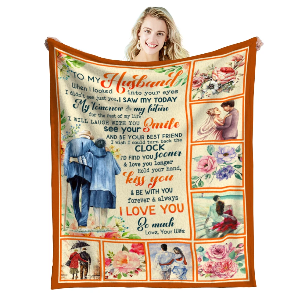 

Personalized To My Husband Blanket From Wife I Want You To Believe Deep In Your Heart Romantic Old Couple Printed