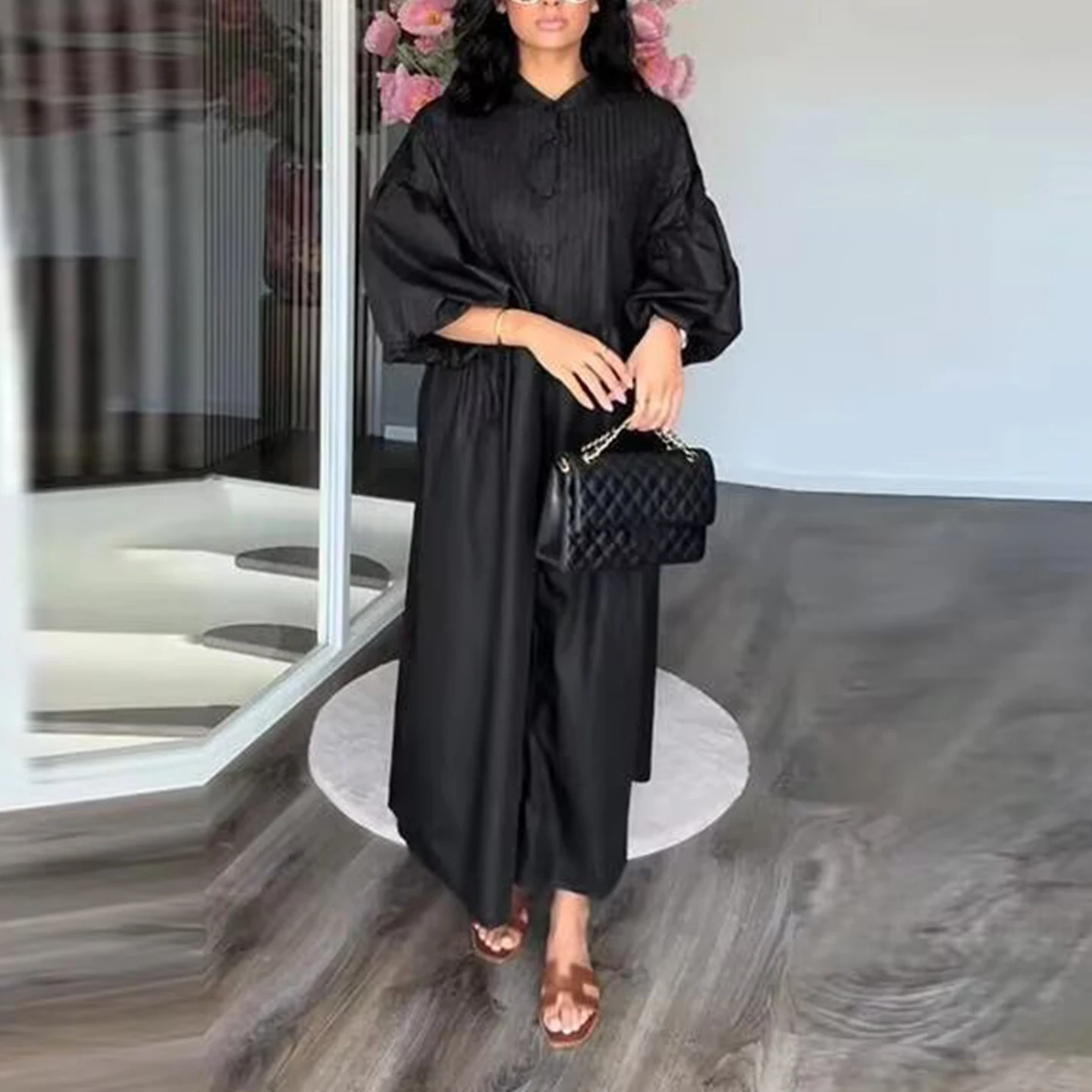 Été 2025 femmes Sle t-shirt couleur bouton bulle Sve Dstring décoration Dr fibre de Polyester ort Sve rond Ne