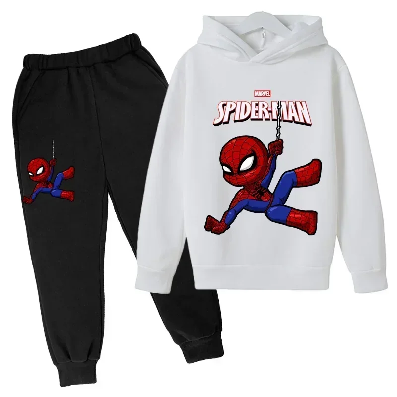 Marvel Spiderman Children Boys Hooded  The Avengers Autumn Sweatshirts Clothes For Kids Pullovers Tops Teen Boys Hoodie Set