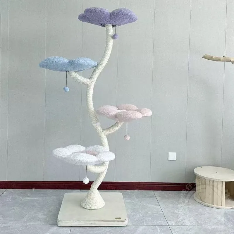 

Large Flower Cat Tree With Scratching Posts, Multi-Level Cat Tower| Premium Commercial Cat Furniture Equipment For Pet Toys