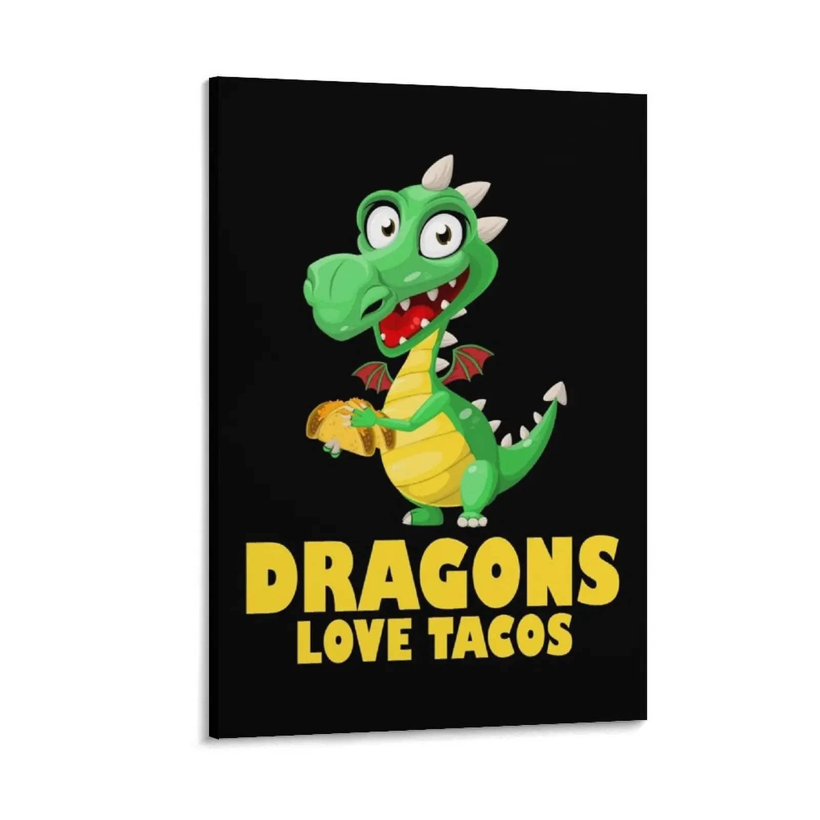 

Dragons Love Tacos Funny Foodie Taco Lover Cinco De Mayo Canvas Painting anime poster Home decoration