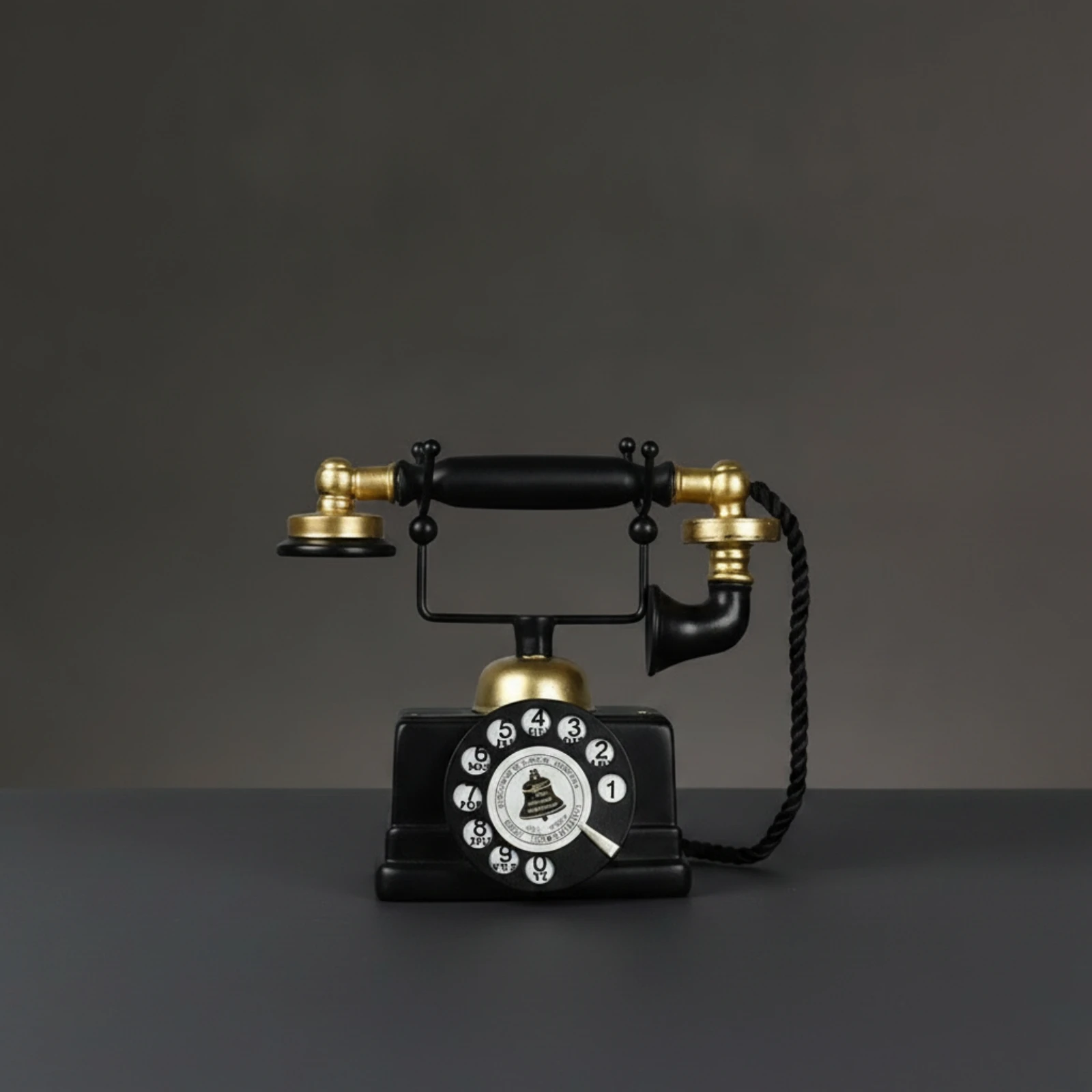 Vintage Rotary Telephone Ornament Decorative Retro Telephone Decor Rotary Phone Model Antique-Style for Home Decorators view 5