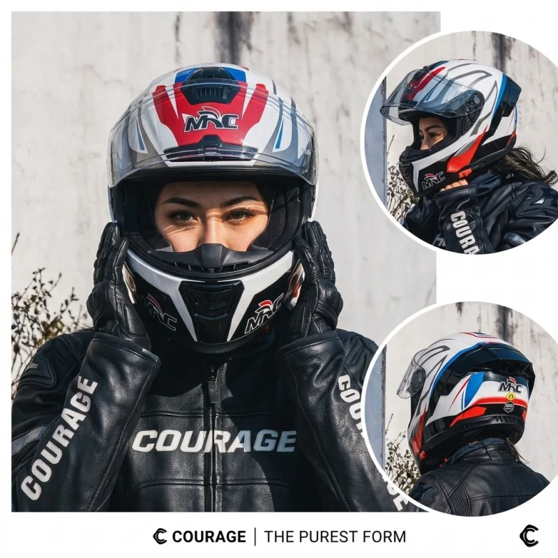 2026 MRC Full Face Motorcycle Helmet Modular Flip up DOT ECE Certified Men Women Racing Dual Lens Visor Safety Helmet for Moto