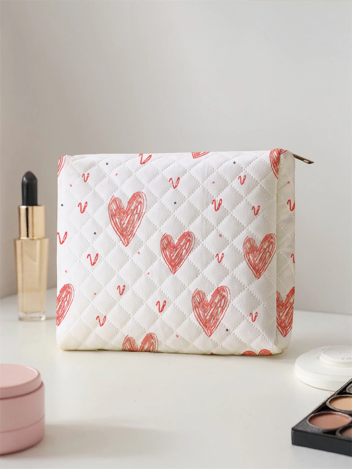 1 Juego de bolsa de maquillaje portátil, diseño de gran capacidad, fácil acomodar sus cosméticos, liviana y portátil para guardar cosméticos