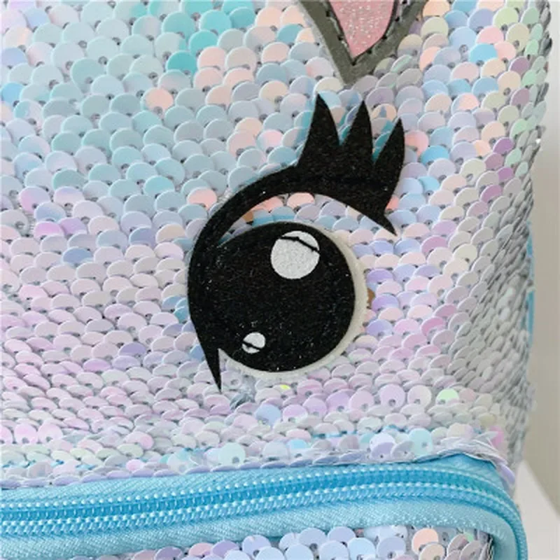 Girls Fashion Sequins Unicorn Backpack Women Large Capacity Bag Girl Book Bag Satchel School Bag for Teenager Student All-Match