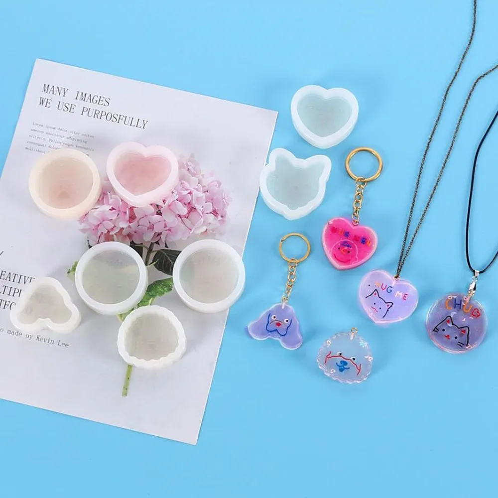 1pcs Small Animal Keychain Silicone Mold Epoxy Resin Molds Cat Dog Keychain Pendant Mould For DIY Jewelry Making Tools