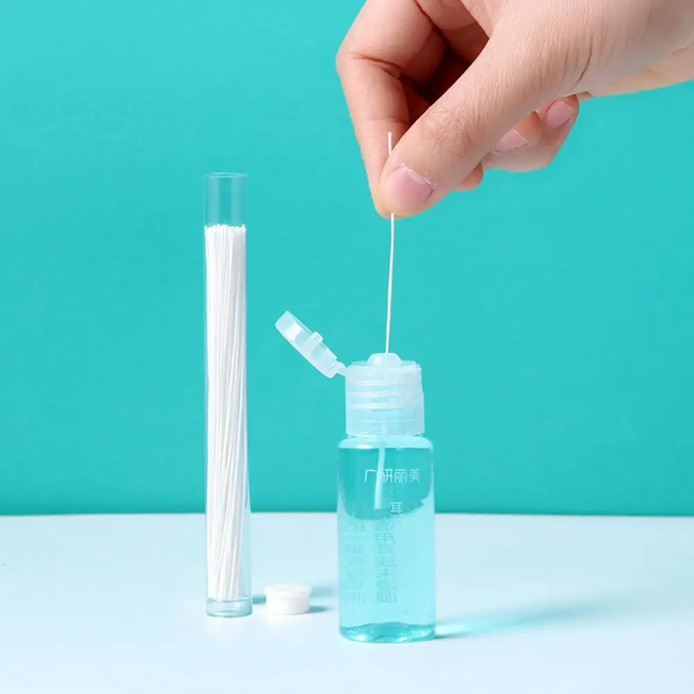 Limpiador de piercing de oreja para mujer, línea de limpieza de agujeros de oreja duradera, cuerda Washi de agua, 1 Juego
