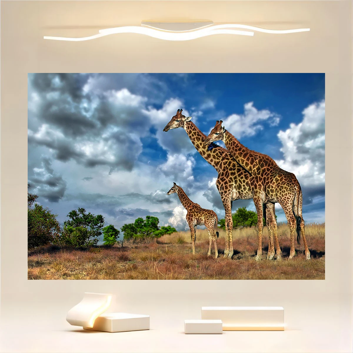 

Kilimanjaro Giraffe Background African Wildlife Park Landscape Photography Background Giraffe Birthday Kenya Party Decoration