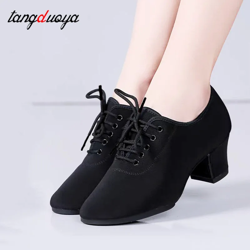 New Latin Dance Shoes Tango Salsa Girls Woman Adult Modern Ballroom Dance Shoes Teacher Shoes 3/5cm Oxford Sneakers