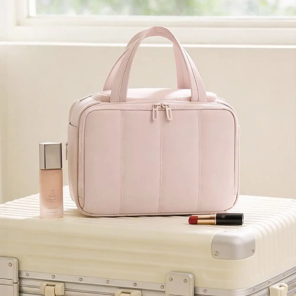 Large Capacity Travel Toiletry Bag Dry-wet Separation Waterproof Portable Cosmetic Pouch Adjustable Dividers Multi-Compartments